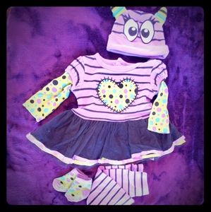 Baby girls Halloween Little Monster set